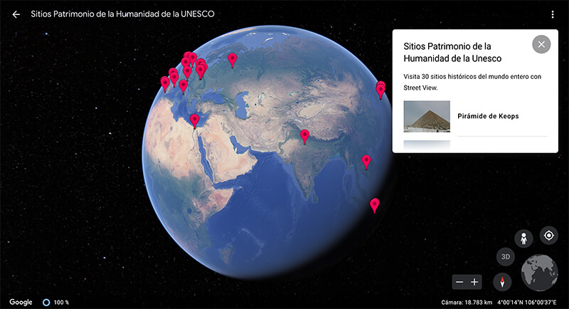 sitios patrimonio de la humanidad en google earth
